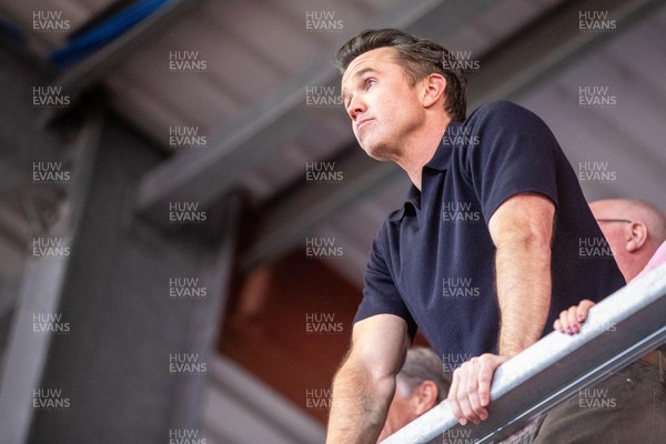 260425 - Wrexham v Charlton Athletic - Sky Bet League 1 - Wrexham co-owner Rob McElheney celebrates at full time