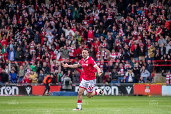 260425 - Wrexham v Charlton Athletic - Sky Bet League 1 - Oliver Rathbone of Wrexham AFC celebrates his opening goal