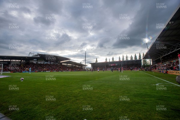 260425 - Wrexham v Charlton Athletic - Sky Bet League 1 - General View of the Racecourse Ground