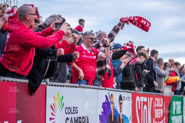 260425 - Wrexham v Charlton Athletic - Sky Bet League 1 - Wrexham fans celebrate their third goal