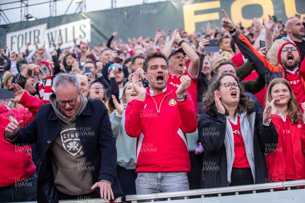 260425 - Wrexham v Charlton Athletic - Sky Bet League 1 - Wrexham fans celebrate their third goal