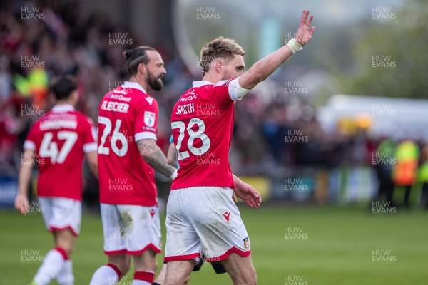 260425 - Wrexham v Charlton Athletic - Sky Bet League 1 - Sam Smith of Wrexham AFC celebrates his second goal which gives Wrexham a three goal advantage