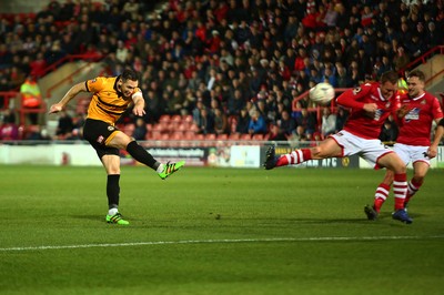 011218  Wrexham AFC v Newport County - Emirates FA Cup - Round 2 -  Andrew Crofts of Newport County gets a shot on goal  