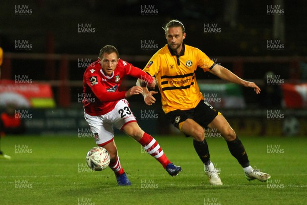 011218  Wrexham AFC v Newport County - Emirates FA Cup - Round 2 -  Stuart Beavon of Wrexham takes on Fraser Franks of Newport County  