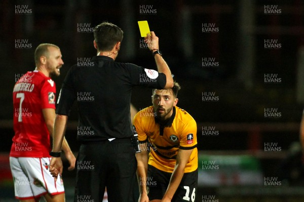 011218  Wrexham AFC v Newport County - Emirates FA Cup - Round 2 -  Josh Sheehan of Newport County receives a yellow card  