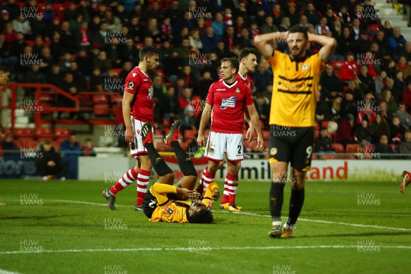 011218  Wrexham AFC v Newport County - Emirates FA Cup - Round 2 -  Antoine Semenyo of Newport County misses a chance at goal