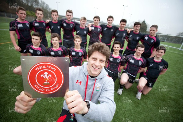 270213 - Wales scrum half Lloyd Williams returns to his former school, Cowbridge Comprehensive, to launch the WRU Accredited Schools Programme for developing rugby at all levels 