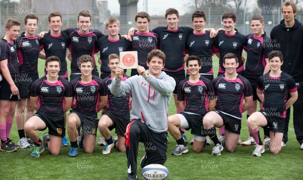 270213 - Wales scrum half Lloyd Williams returns to his former school, Cowbridge Comprehensive, to launch the WRU Accredited Schools Programme for developing rugby at all levels 