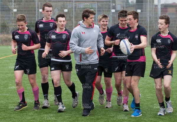 270213 - Wales scrum half Lloyd Williams returns to his former school, Cowbridge Comprehensive, to launch the WRU Accredited Schools Programme for developing rugby at all levels 