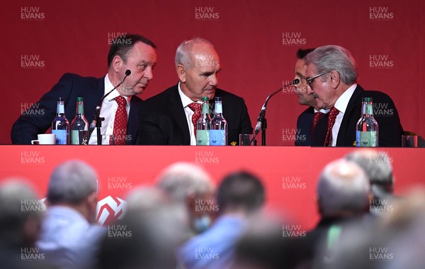 171021 - Welsh Rugby Union Annual General Meeting - Steve Phillips, Rob Butcher, Rhodri Lewis and Gerald Davies during the WRU AGM