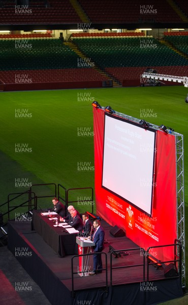 171119 - Welsh Rugby Union AGM, Principality Stadium - WRU Chief Executive Martyn Phillips speaks at the WRU AGM