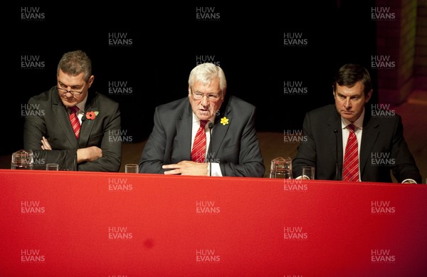 211012 - Welsh Rugby Union AGM, Port Talbot -  Dennis Gethin, WRU President, addresses the WRU AGM at the Princess Royal Theatre, Port Talbot   