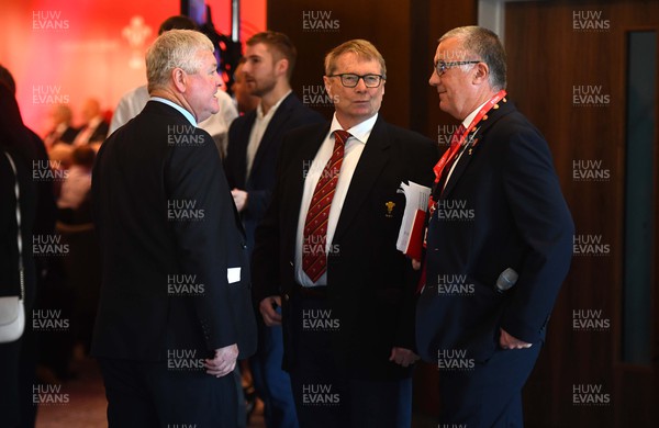 301022 - Welsh Rugby Union Annual General Meeting -  Phil Thomas, Chris Jones and Geraint John during the WRU AGM