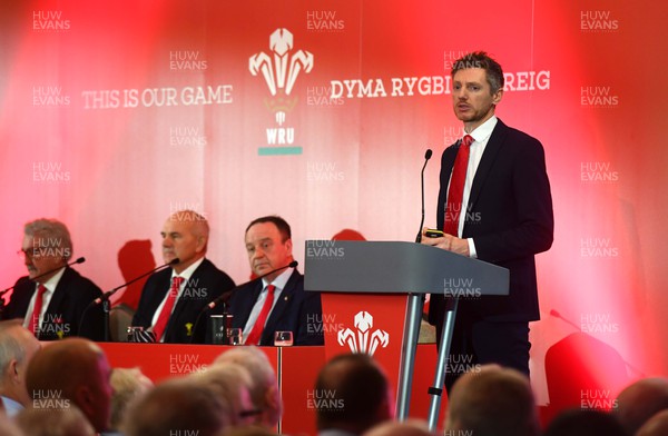 301022 - Welsh Rugby Union Annual General Meeting -  WRU Group Finance Director Tim Moss during the WRU AGM
