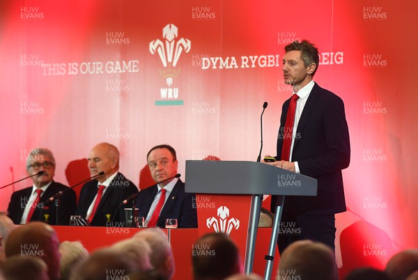 301022 - Welsh Rugby Union Annual General Meeting -  WRU Group Finance Director Tim Moss during the WRU AGM