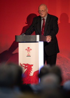 301125 - Welsh Rugby Union AGM, Vale Hotel -  Welsh Rugby Union President Terry Cobner addresses delegates at the AGM