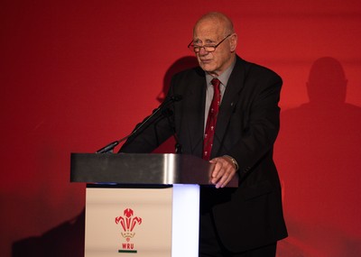301125 - Welsh Rugby Union AGM, Vale Hotel -  Welsh Rugby Union President Terry Cobner addresses delegates at the AGM