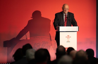 301125 - Welsh Rugby Union AGM, Vale Hotel -  Welsh Rugby Union President Terry Cobner addresses delegates at the AGM