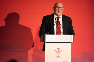 301125 - Welsh Rugby Union AGM, Vale Hotel - Welsh Rugby Union Chairman Richard Collier-Keywood addresses delegates at the AGM