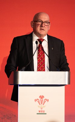 301125 - Welsh Rugby Union AGM, Vale Hotel - Welsh Rugby Union Chairman Richard Collier-Keywood addresses delegates at the AGM