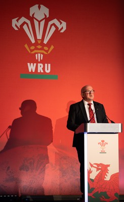 301125 - Welsh Rugby Union AGM, Vale Hotel - Welsh Rugby Union Chairman Richard Collier-Keywood addresses delegates at the AGM