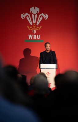 301125 - Welsh Rugby Union AGM, Vale Hotel - Welsh Rugby Union Director of Rugby and Elite Performance Dave Reddin addresses delegates at the AGM