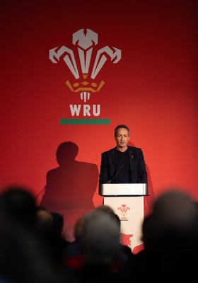 301125 - Welsh Rugby Union AGM, Vale Hotel - Welsh Rugby Union Director of Rugby and Elite Performance Dave Reddin addresses delegates at the AGM