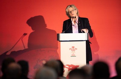 301125 - Welsh Rugby Union AGM, Vale Hotel - Welsh Rugby Union board member and Chair of the Women's Rugby Committee Amanda Bennett addresses delegates at the AGM