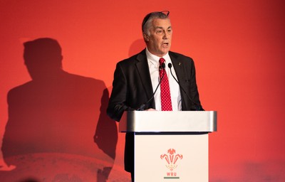 301125 - Welsh Rugby Union AGM, Vale Hotel - Welsh Rugby Union Community Director Geraint John addresses delegates at the AGM