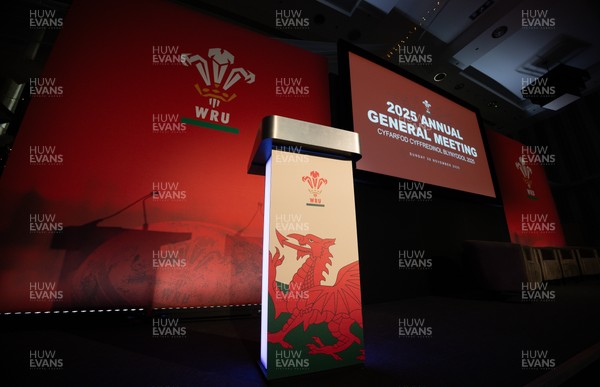 301125 - Welsh Rugby Union AGM, Vale Hotel -  A general view of the conference room ahead of the AGM