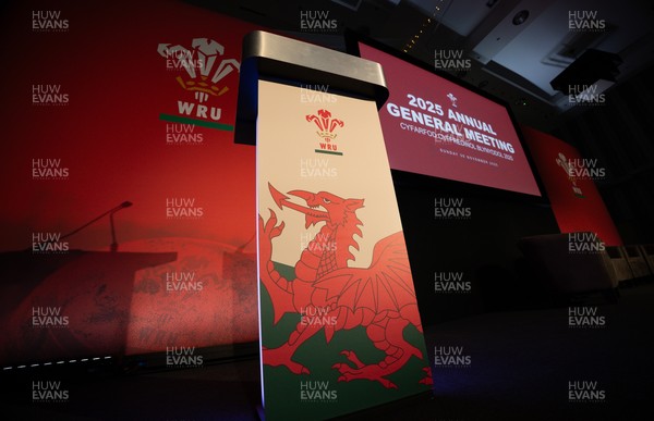 301125 - Welsh Rugby Union AGM, Vale Hotel -  A general view of the conference room ahead of the AGM