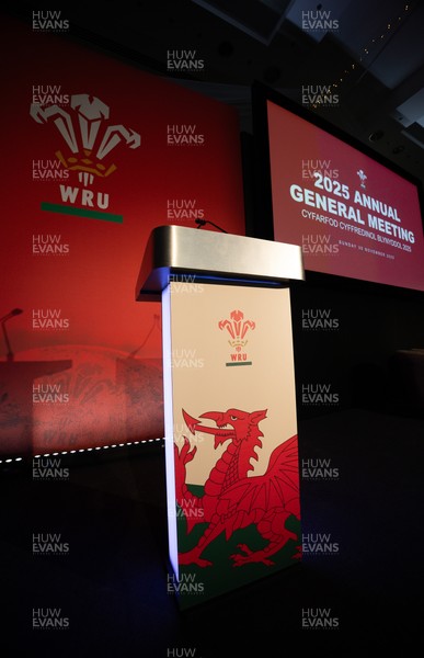 301125 - Welsh Rugby Union AGM, Vale Hotel -  A general view of the conference room ahead of the AGM
