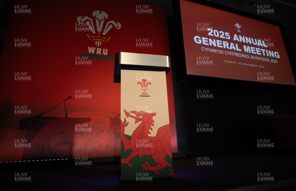 301125 - Welsh Rugby Union AGM, Vale Hotel -  A general view of the conference room ahead of the AGM