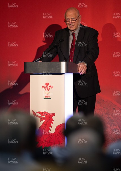 301125 - Welsh Rugby Union AGM, Vale Hotel -  Welsh Rugby Union President Terry Cobner addresses delegates at the AGM