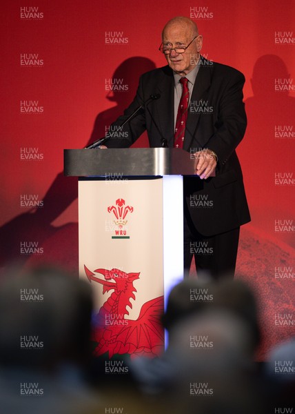 301125 - Welsh Rugby Union AGM, Vale Hotel -  Welsh Rugby Union President Terry Cobner addresses delegates at the AGM