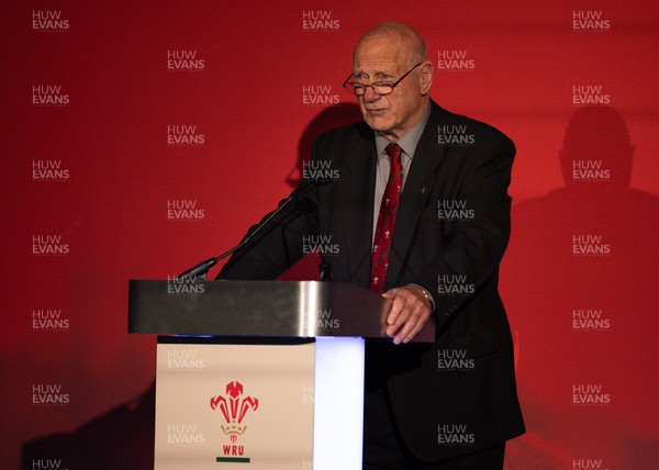 301125 - Welsh Rugby Union AGM, Vale Hotel -  Welsh Rugby Union President Terry Cobner addresses delegates at the AGM