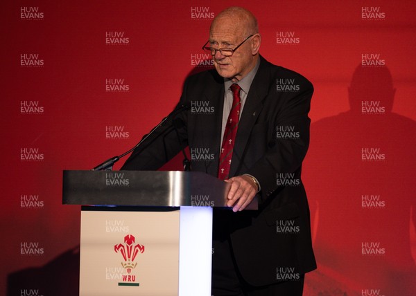 301125 - Welsh Rugby Union AGM, Vale Hotel -  Welsh Rugby Union President Terry Cobner addresses delegates at the AGM