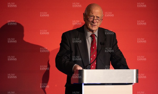 301125 - Welsh Rugby Union AGM, Vale Hotel -  Welsh Rugby Union President Terry Cobner addresses delegates at the AGM