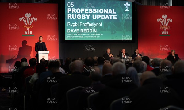 301125 - Welsh Rugby Union AGM, Vale Hotel - Welsh Rugby Union Director of Rugby and Elite Performance Dave Reddin addresses delegates at the AGM