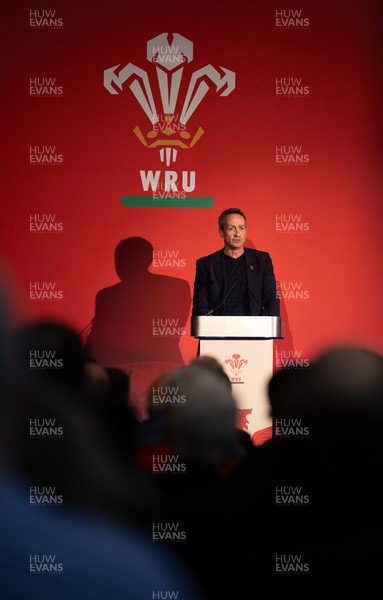 301125 - Welsh Rugby Union AGM, Vale Hotel - Welsh Rugby Union Director of Rugby and Elite Performance Dave Reddin addresses delegates at the AGM