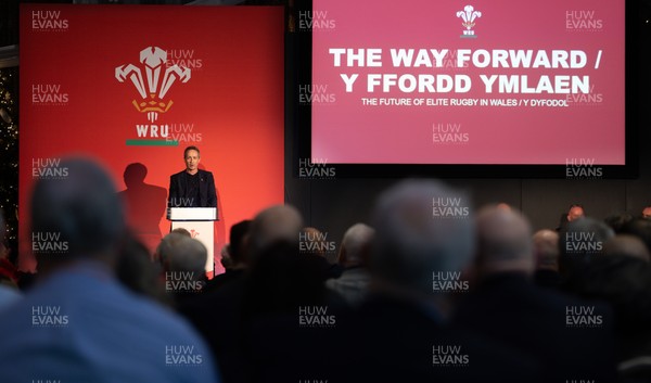 301125 - Welsh Rugby Union AGM, Vale Hotel - Welsh Rugby Union Director of Rugby and Elite Performance Dave Reddin addresses delegates at the AGM
