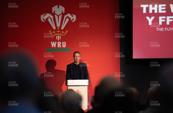 301125 - Welsh Rugby Union AGM, Vale Hotel - Welsh Rugby Union Director of Rugby and Elite Performance Dave Reddin addresses delegates at the AGM