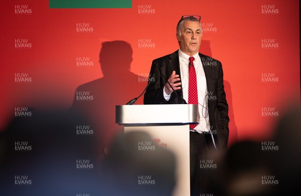 301125 - Welsh Rugby Union AGM, Vale Hotel - Welsh Rugby Union Community Director Geraint John addresses delegates at the AGM