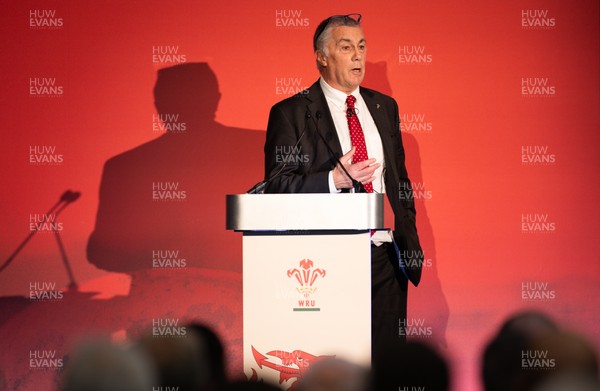 301125 - Welsh Rugby Union AGM, Vale Hotel - Welsh Rugby Union Community Director Geraint John addresses delegates at the AGM