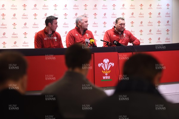 191218 - WRU Announcement - Wayne Pivac with Stephen Jones and Jonathan Humphreys who will both become Wales assistant coaches in 2019