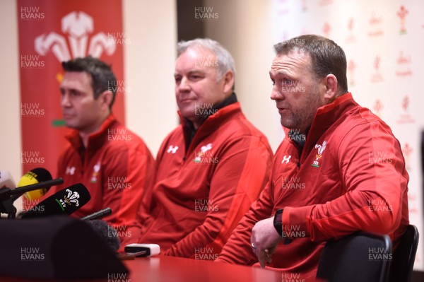 191218 - WRU Announcement - Wayne Pivac with Stephen Jones and Jonathan Humphreys who will both become Wales assistant coaches in 2019