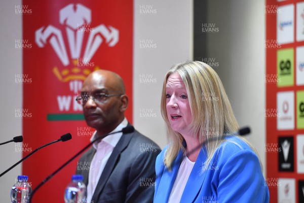 170823 - WRU Appoint New Chief Executive - Nigel Walker and Abi Tierney talk to media