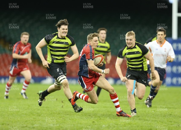 300414 - Coleg y Cymoedd v Coleg Sir Gar, WRU Colleges Final - Action from the WRU Colleges Final between Coleg y Cymoedd and Coleg Sir Gar