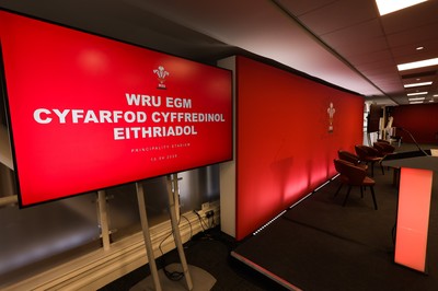 130426 - Welsh Rugby Union EGM - A general view of the President’s Lounge ahead of the Extraordinary General Meeting held at the Principality Stadium