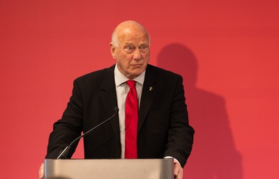 130426 - Welsh Rugby Union EGM - Terry Cobner, WRU President, during the Extraordinary General Meeting held at the Principality Stadium